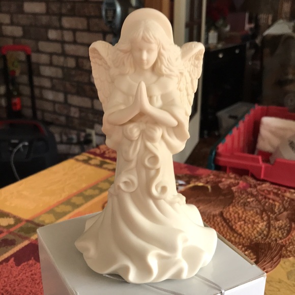 Partylite Pewter ANGEL Candle SNUFFER with Ceramic ANGEL of LIGHT single candle - Picture 4 of 14
